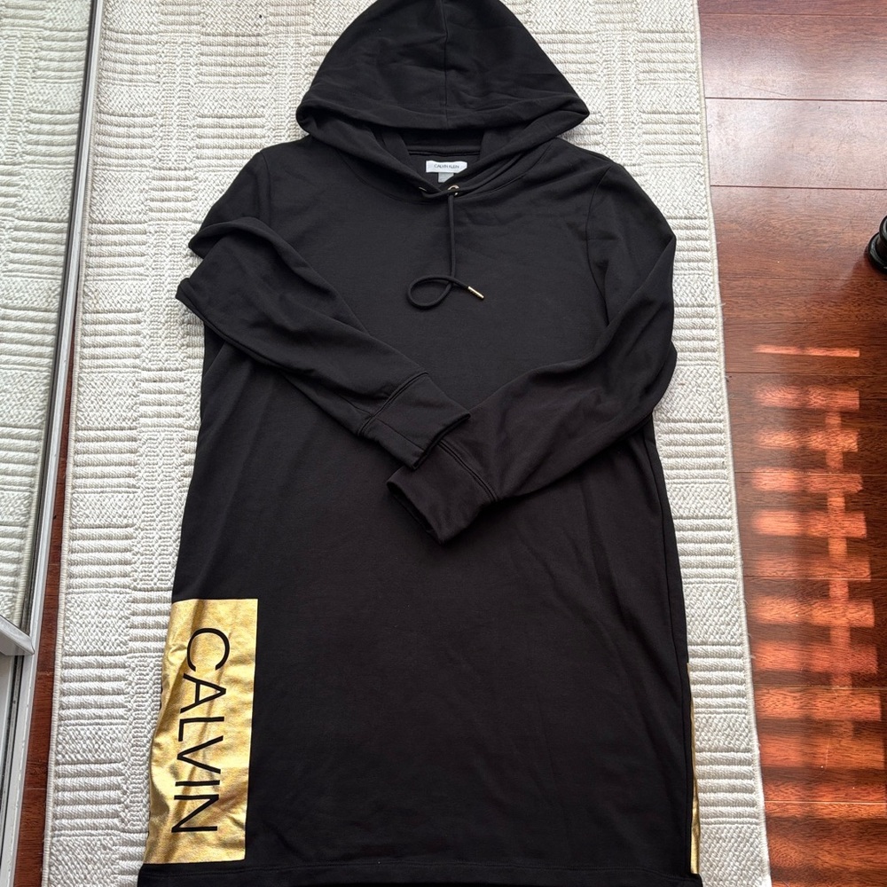 Calvin Klein Brown Hoodie with Gold Eyelets